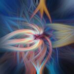 a close up of a colorful explosion